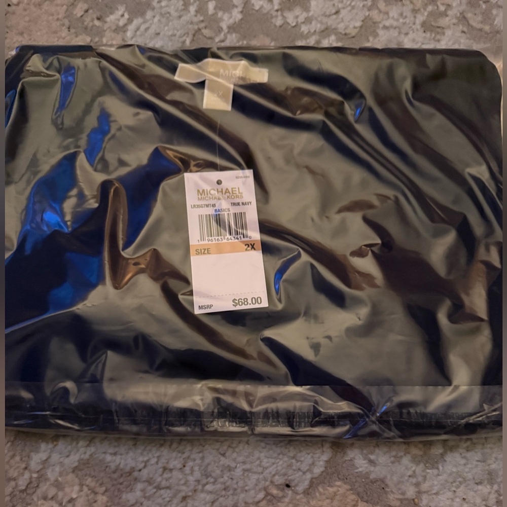 Michael Michael Kors layered sleeveless blouse in NAVY SZ 2XL NWT - Picture 6 of 6